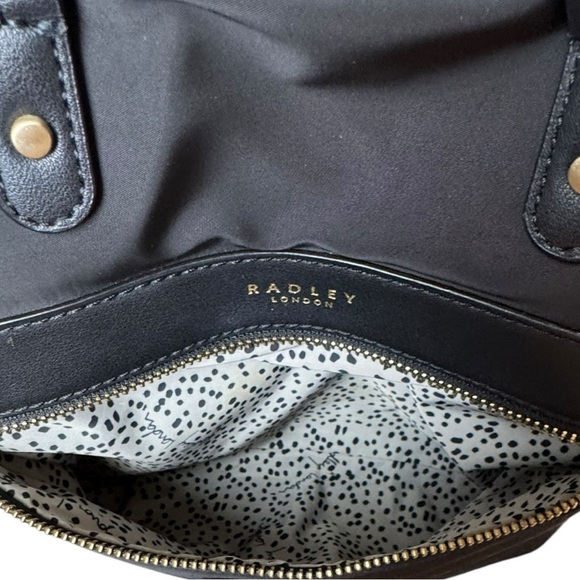 Radley London Black Nylon Leather Trim Gold Hardware Backpack or Laptop Purse - Picture 6 of 11